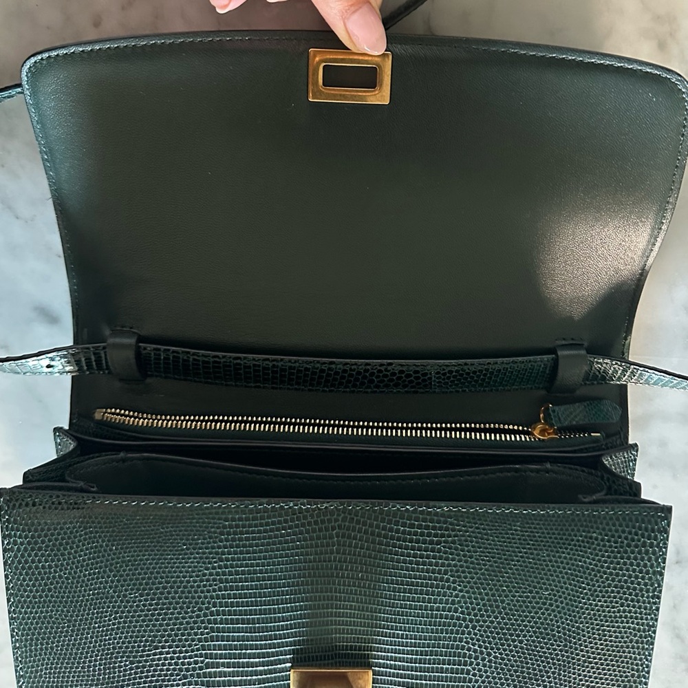 CELINE CLASSIC BOX BAG DARK GREEN LIZARD LEATHER WITH BOX AND DUSTBAG - Picture 9 of 16